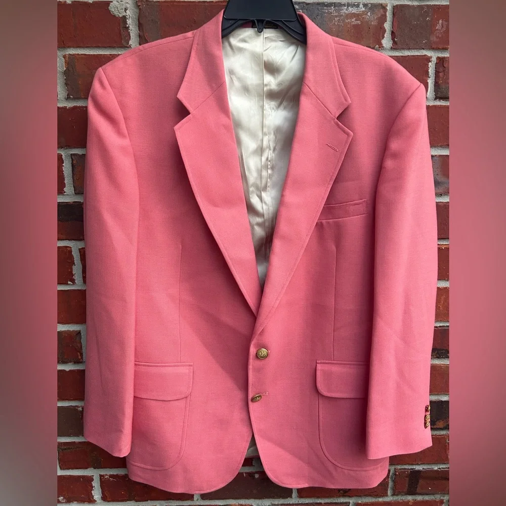 Men's Pink Blazer - Classic Two-Button Sport Coat